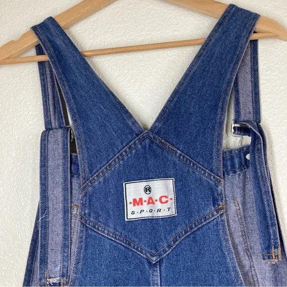 Mac Sport Overall Bib Carpenter Jeans Mens XL Denim Made in Hong Kong